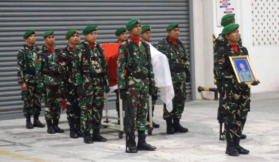 Kodim 0731/Kulon Progo Laksanakan Upacara Penyambutan KedatanganJenazah Almarhum Praka Amin Nurohman