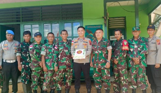 Sinergi Kuat di Perbatasan, Satgas Yonif 403/WP, Koramil, dan Polsek Ulilin Gelar Syukuran HUT ke-80 TNI