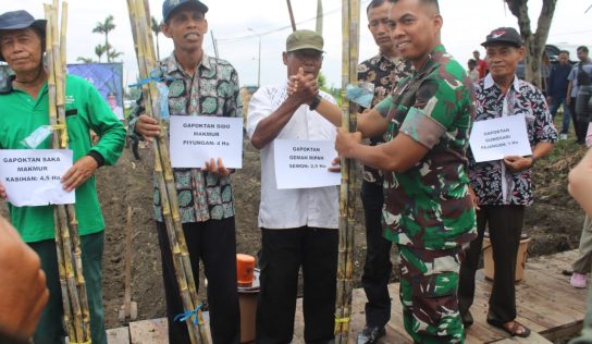 Dandim 0729/Bantul Hadiri Tanam Perdana Bongkar Ratoon Tebu Kabupaten Bantul Tahun 2025