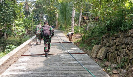 Wadan Satgas TMMD Reguler Pengecekan Rabat Beton Jalan