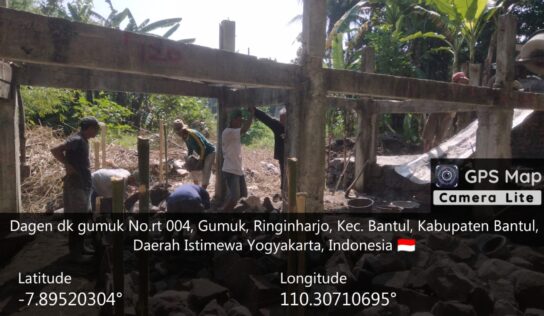 Pengecoran Jembatan di Dusun Pajangan Berjalan Lancar