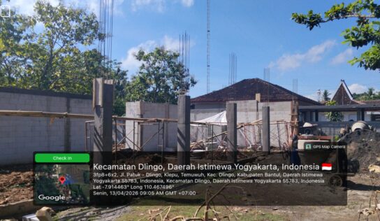 Pembangunan KDKMP Temuwuh Terus Berjalan, Fokus Pekerjaan Kolom dan Plesteran
