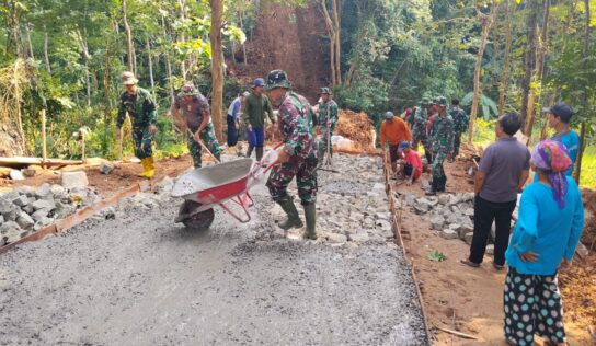 TMMD Sengkuyung Tahap II Kodim 0729/Bantul Percepat Pembangunan Infrastruktur di Dlingo