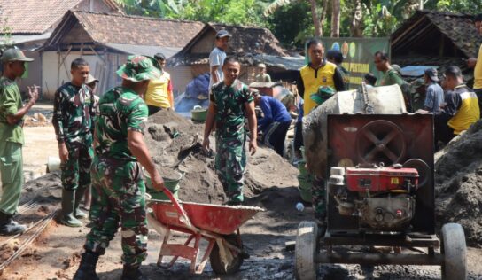 Pengecoran Jalan TMMD Sengkuyung Tahap II Kodim 0729/ Bantul Terus Berlanjut