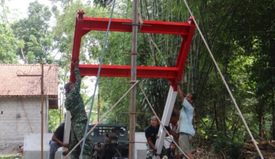 Pembangunan Jembatan Merah Putih di Guwosari Masuki Tahap Pemasangan Tiang