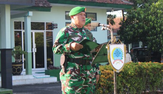 Kodim 0729/Bantul Gelar Upacara Pengibaran Bendera Merah Putih Mingguan