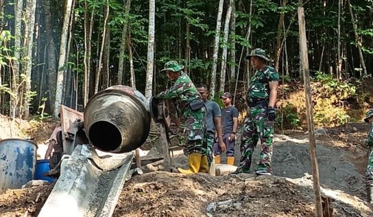 Gotong Royong Pembuatan Jembatan Merah Putih, Kodim 0729/Bantul Hadir Bantu Masyarakat