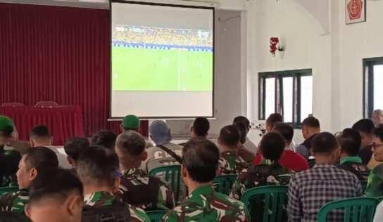 Kodim 0729/Bantul Pererat Kemanunggalan Melalui Nobar Piala Dunia 2026