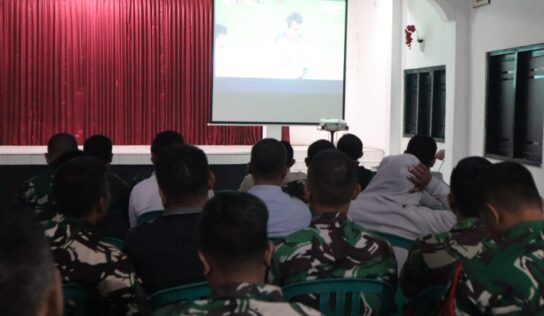 Kodim 0729/Bantul Nobar Paraguay vs Prancis Bersama Masyarakat