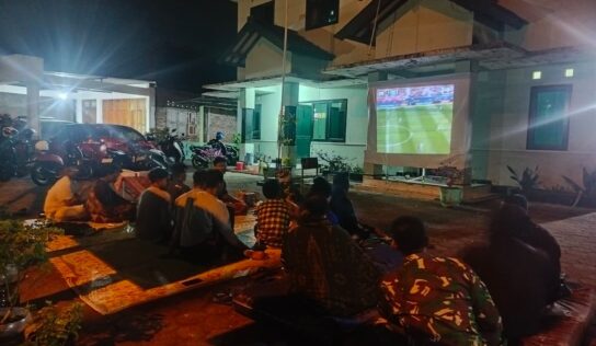 Koramil Jajaran Kodim 0729/Bantul Gelar Nobar Piala Dunia 2026 Spanyol vs Belgia Bersama Masyarakat